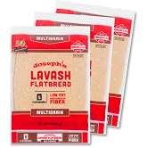 Joseph's Lavash Bread Value 3-Pack, Multigrain, Reduced Carb, Low Fat and Good Source of Fiber (5 Flatbreads per Pack, 15 Total), Fresh Baked