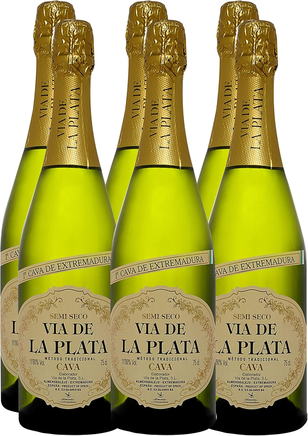 CAJA 6 UN. CAVA SEMISECO COUPAGE VIA DE LA PLATA: Amazon.es: Alimentación y bebidas