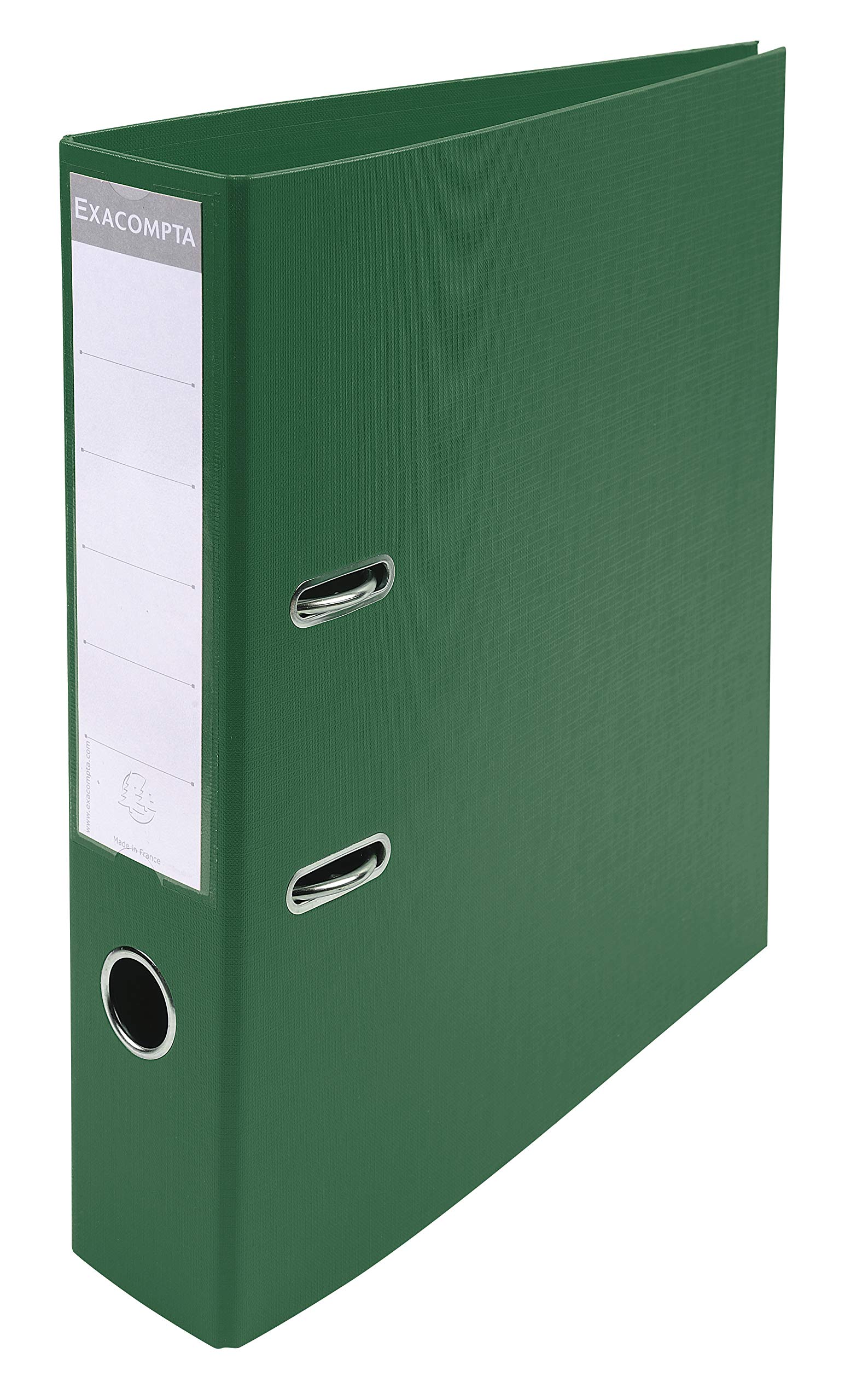 Exacompta - Ref 53753E - Prem'Touch PVC Lever Arch File - 320 x 290mm in Size, 2 Rings, Can Hold A4 Documents, 70mm Spine, 75mm Rings, FSC-Certified - Dark Green Cover