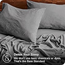 Bare Home Sandwashed King Sheet Set - Premium 1800