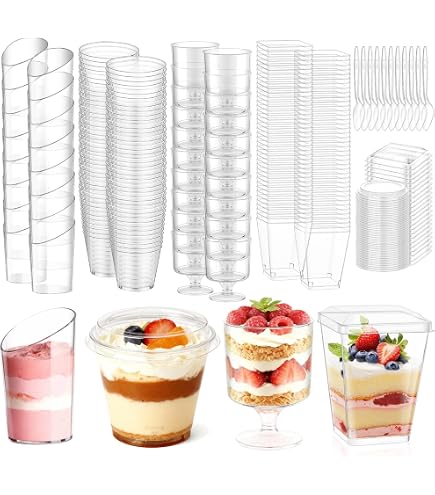 Set Parfait In Vetro Libbey Just Dessert, 16 Pezzi: 8 Bicchieri E 8 Cucchiaini In Acciaio Inox, Ideali Per Dessert E Antipasti Monoporzione, Lavabili In Lavastoviglie