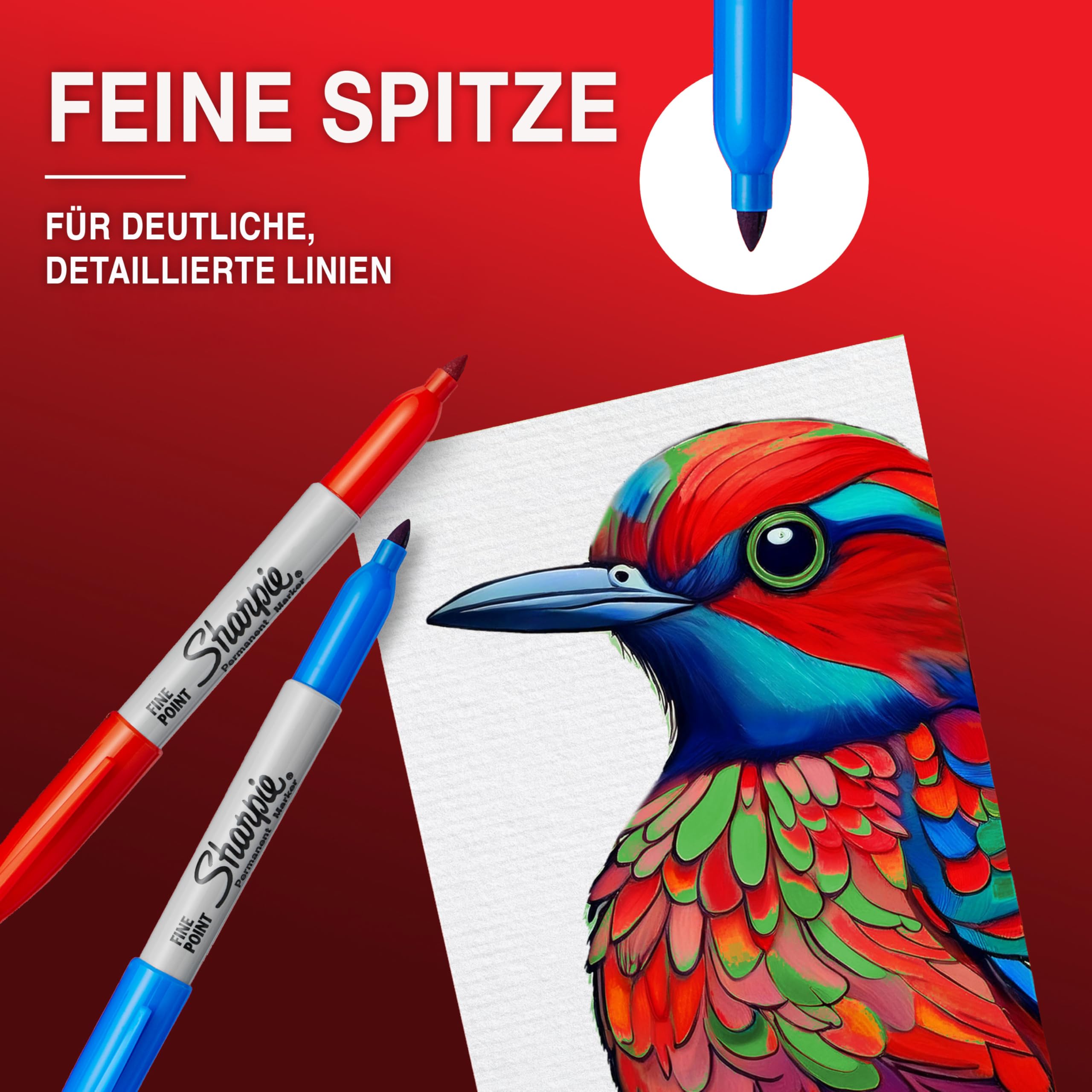 Sharpie Permanent Marker | Marker Stifte mit feiner Spitze | Blau | 12 Stück Market Set 5