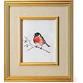 ibalux 8x10 Picture Frame, Made of Solid MDF Wood with Real Glass, Display Photo 8x10 with Linen Mat, Vertical and Horizontal Wall Hanging, Double Bevel Borders, Gold