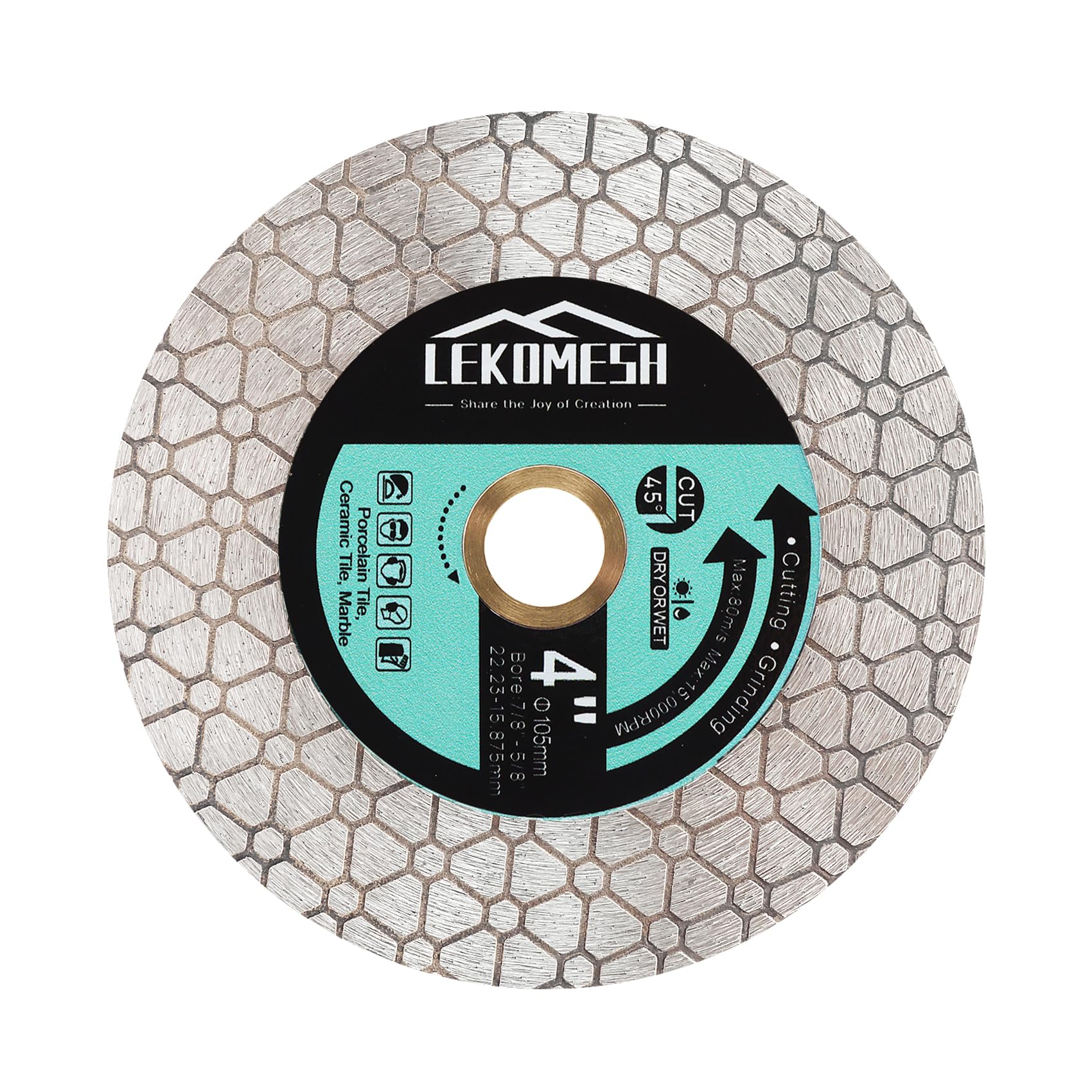 LEKOMESH Diamond Tile Cutting Discs 105MM - Double-sided Diamond Discs for Cutting Grinding Porcelain Ceramic Tile Marble Granite Artificial Stone