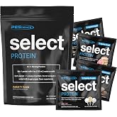 PEScience Select Protein Powder Sample Packs, 8 Flavors, Half-Servings | Variety Pack, 8 Half-Servings, Whey Casein Blend, Gluten Free, Low Carb, Try 8 Different Flavors