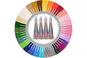 Caffox Tassels for Jewelry Making, 120PCS Keychain Tassel Charms Bulk, Silky Handmade Tassels for Earrings Bracelets Necklaces and DIY Craft