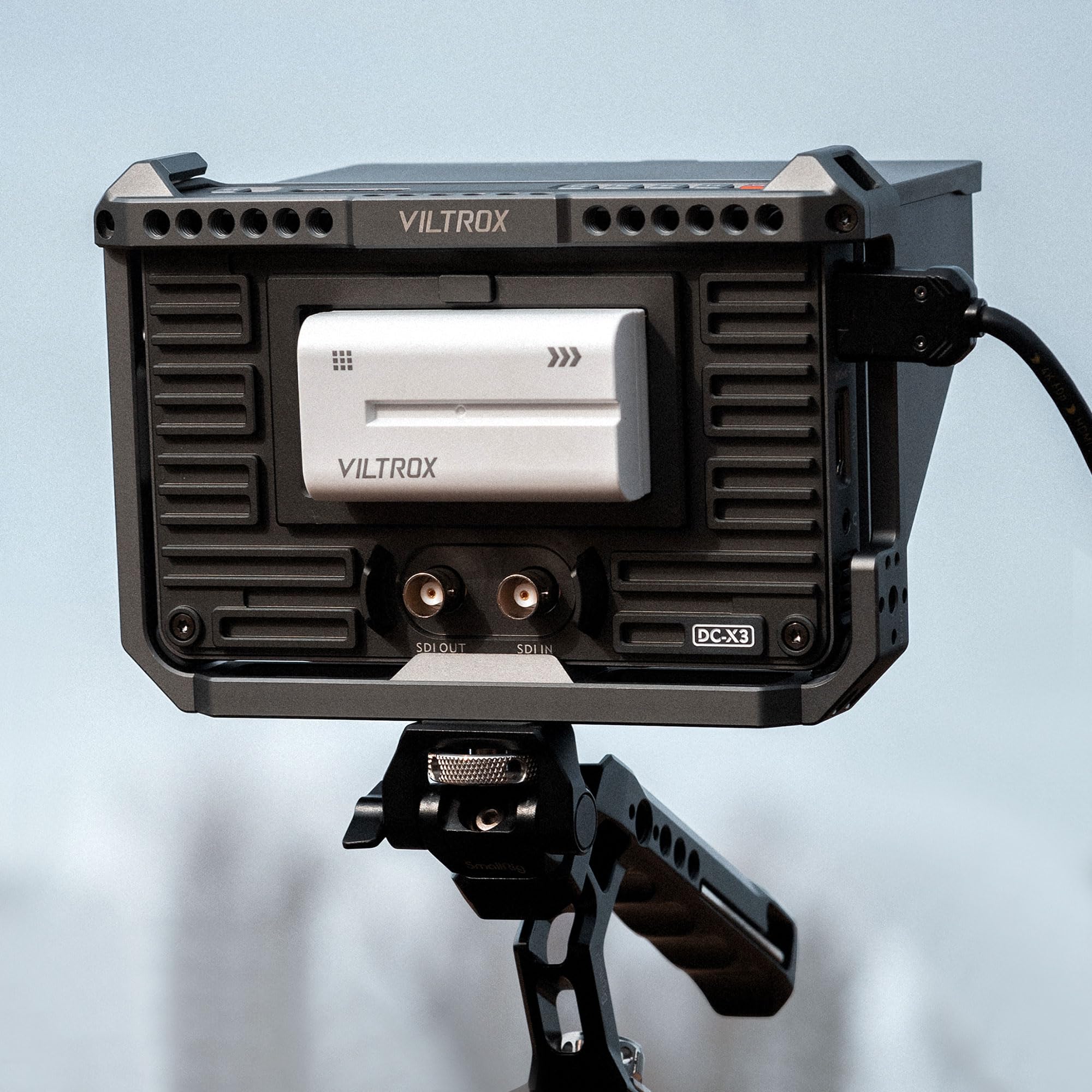 Photo 1 of VILTROX DC-X3 SDI Monitor Kit with Rig Cage, 6 Inch Touchscreen Camera Field Monitor Cage Kit 4K HDMI, 2000Nits Daylight Viewable DSLR Camera Monitor, with Battery/Sunshade/Protective Case