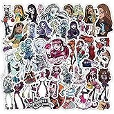 50pcs Monster Movie High Stickers for Kids, Cute Water Bottle Stickers for Kids Waterproof, Vinyl Laptop Kid Sticker Pack (Green)