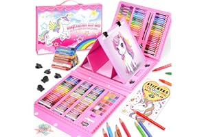 SYOKZEY Art Supplies Unicorn Gifts for Girls, Colouring Pencils Art Set Drawing Kit for Kids, Toys Gifts for 3-12 Year Old Girls, Art Craft Kits for Kids Easter Basket Stuffers
