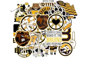 MEDIAWORKS 26 PCS Boston American Hockey Bruins Stickers for Water Bottle, Laptop, Bicycle, Computer, Motorcycle, Travel Case, Car Decal Decoration Sticker
