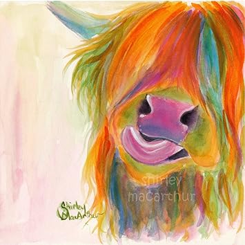 Highland Cow Large Box Canvas Print From Painting Juicy Fruit