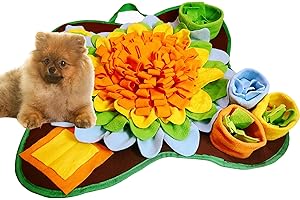 Tesitehi Snuffle Mat for Dogs Pet Treats Feeding for Small Medium Breed Dogs Non-Slip Interactive Dog Puzzle Toys Encourages Natural Foraging Skills