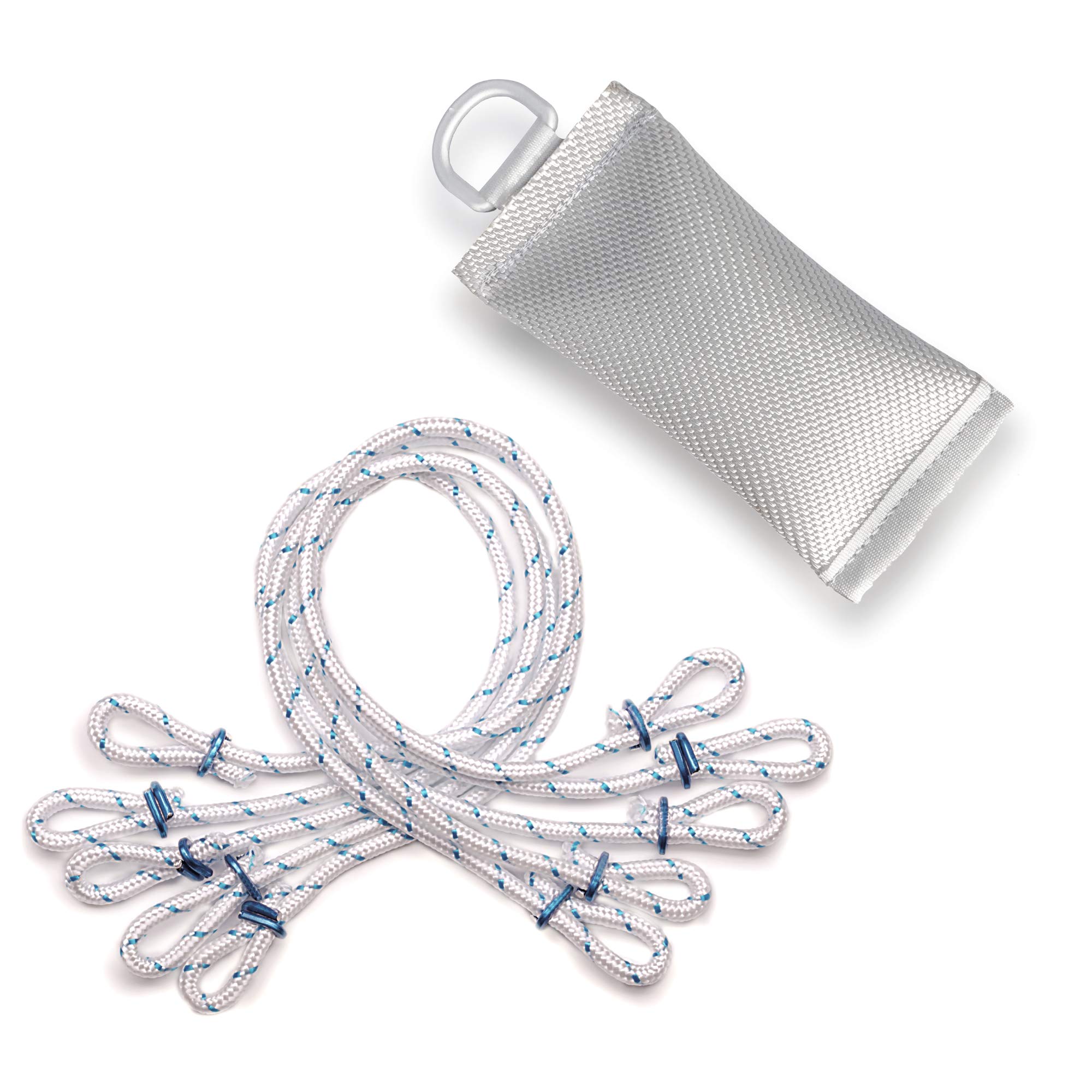 FLAGLY Flags and flags attachment set ? 5 x rattle flag loops and 1 x flag weight (400 g / 700 g), premium flag pole accessory (700 g / 5 x slings).