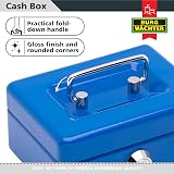 BURG-WÄCHTER 40100 5012 Blue Money Box Cabinet Safe with Key and Slot view 3