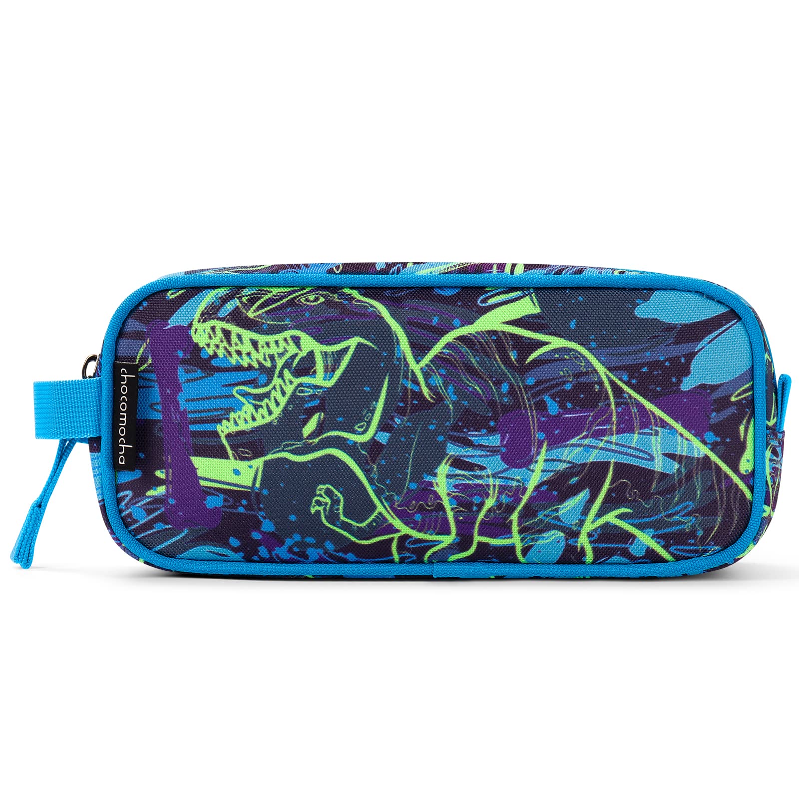 Choco Mocha Kids Pencil Case for Boys, Soft Zipper Pencil Pouch for Boys, Kids Pencil Case for School Dinosaur Pencil Bag for Toddler Boy, Navy Blue