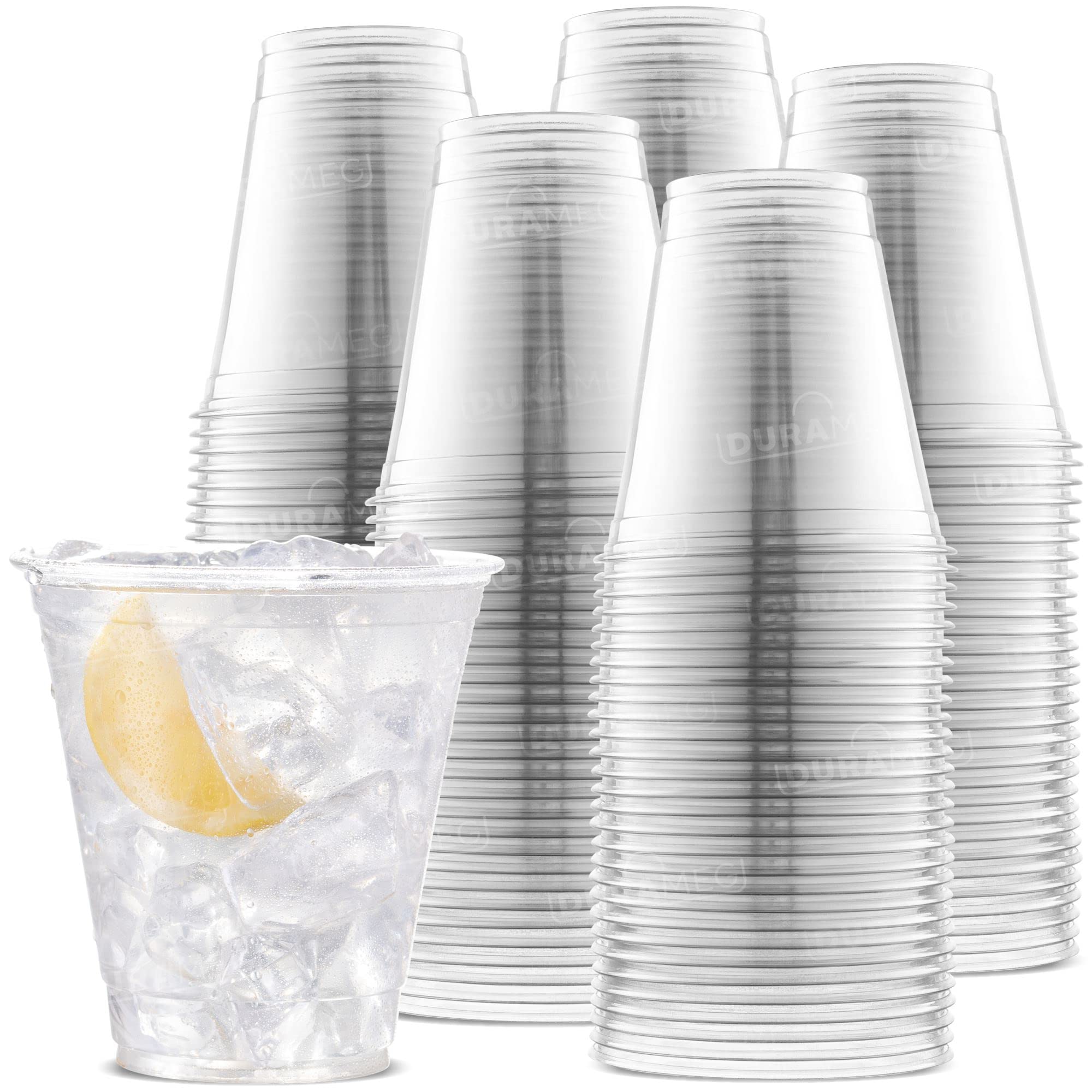 Photo 1 of [100 Count 12 oz.] Plastic Cups - PET Plastic Cups 12 oz - 12oz Plastic Cups - Crystal Clear Cups Disposable Party Cups - Disposable Cups for Water, Beer, Booze, Smoothie - Large Cold Drink Clear Cups