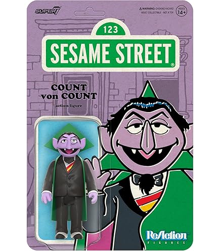 1, Rue Sésame - Figurine ReAction Cookie Monster 10 cm