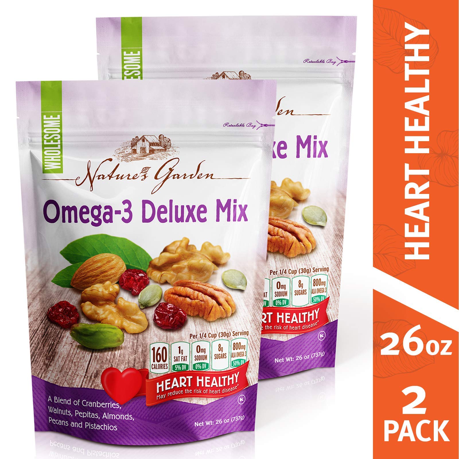 Nature's Garden Omega3 Deluxe Nut Mix, 26 ounce (Pack of 2) Buy