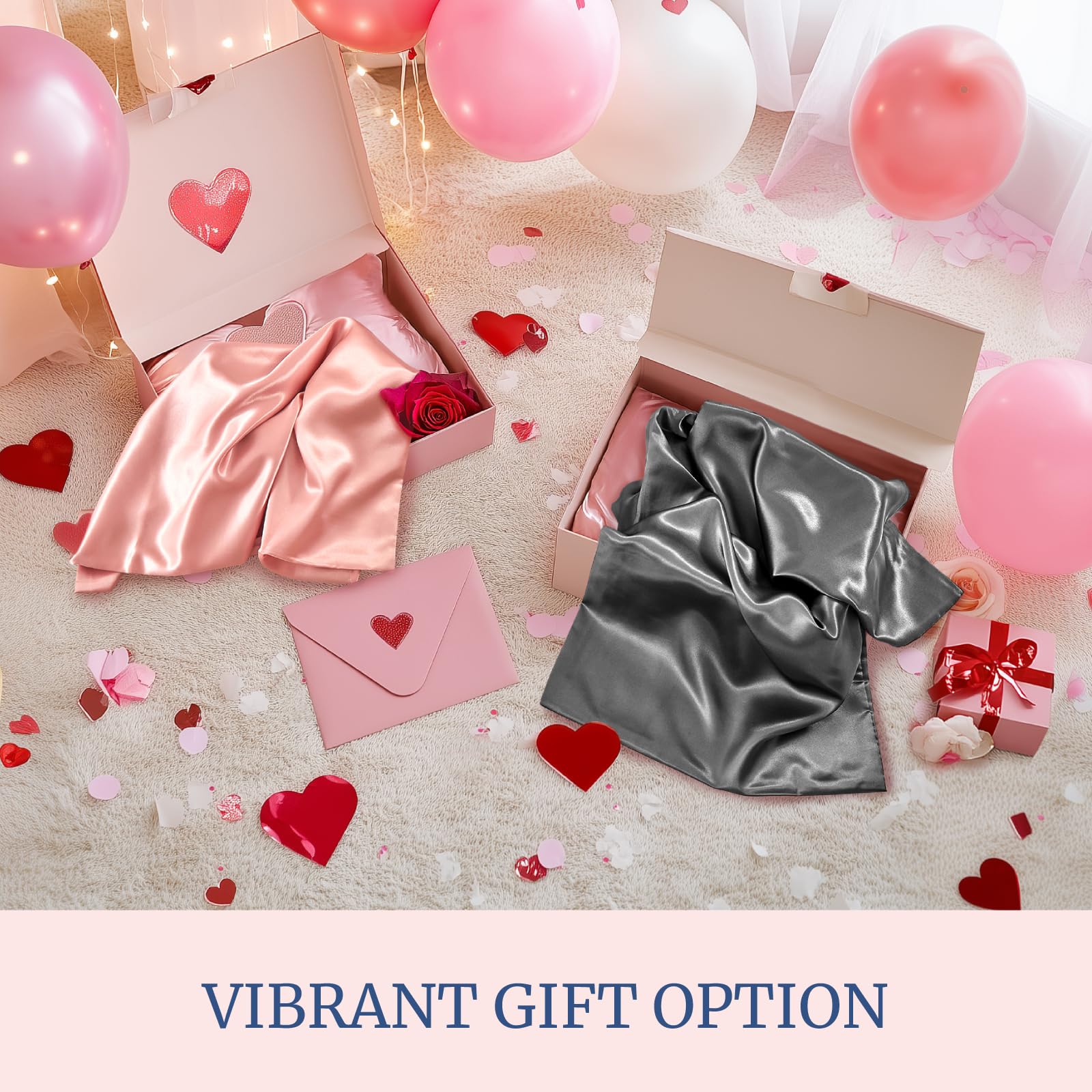 BEDELITE Satin Pillowcase for Hair and Skin, Super Soft and Cooling Similar to Silk Pillow Cases 2 Pack with Envelope Closure, Gift for Women Men(20"x30" Queen Size, Dark Grey) - Image 4