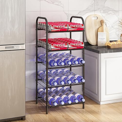 GILLAS 5 Tier Water Bottle Storage Rack, Free Standing Vertical Metal ...