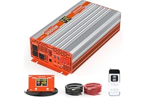 JOEMNWART 3000 Watt Pure Sine Wave Inverter 12V DC to 120V AC, 6000W Peak Power Inverter with 3AC Outlets,Type-C PD100W/PD30W