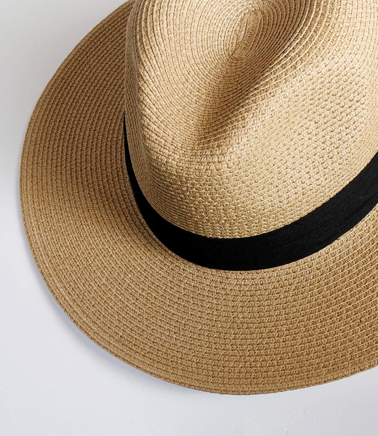 Womens Mens Wide Brim Straw Panama Hat Fedora Summer Beach Sun Hat UPF Straw Hat for Women at  Women’s Clothing store
