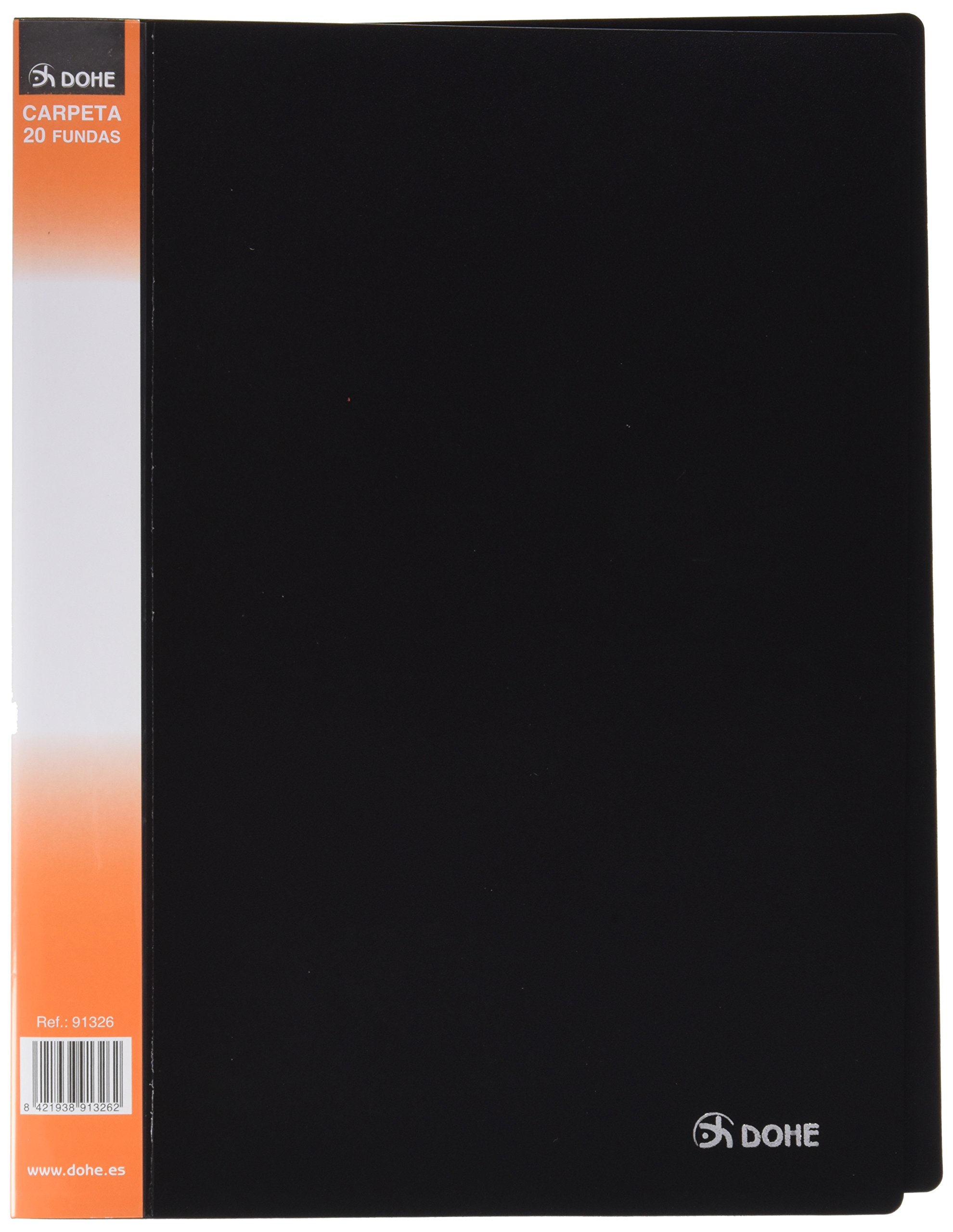 dohe 91326 Folder – 20 Pockets, Custom Spine, Black