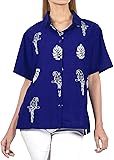 LA LEELA Women's Short Sleeve Hawaiian Blouse Beach