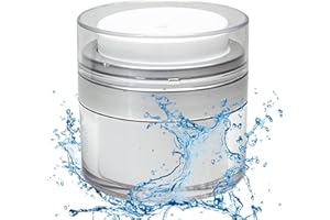 KLEEM ORGANICS Cosmetic Container Airless Pump Jar 1.7oz - Leak Proof Moisturizer Pump Dispenser - Shock Proof Push Down Pump Dispenser - Travel Size Acrylic Moisturizer Container with Pump for Creams Gels & Lotions