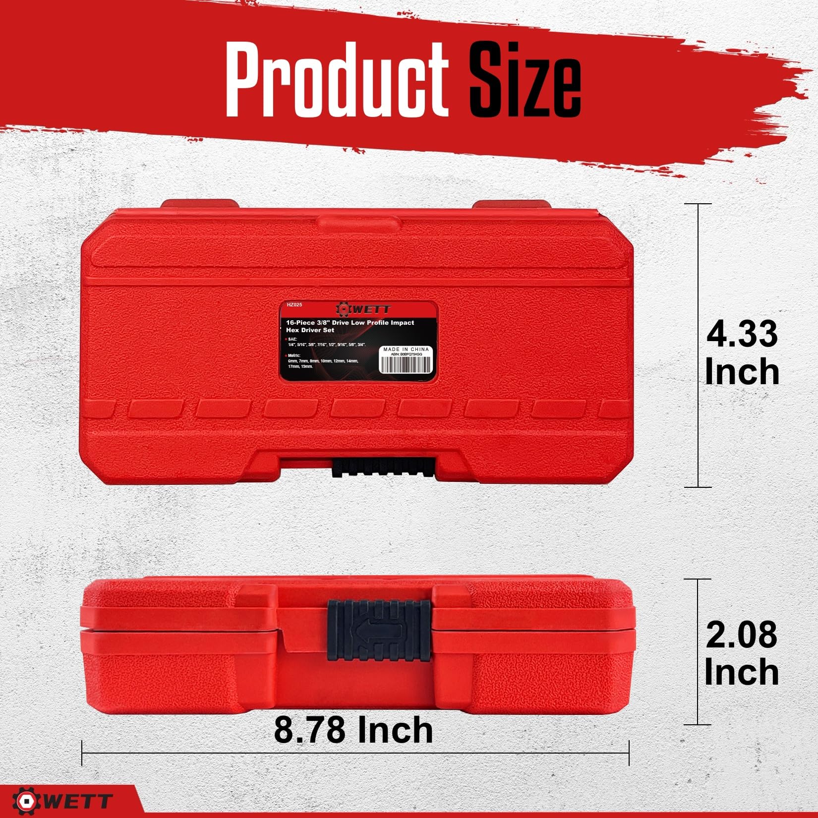 Mua WETT 3/8-Inch Drive Low Profile Impact Hex Driver Set, 16-Piece ...
