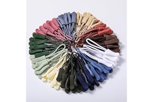 Janinka 120 Pcs Zipper Pulls Replacement Zipper Tabs Extender Cord for Clothes Suitcase Backpacks Bag Jackets Luggage Purses Handbags Sweatshirt (Morandi)
