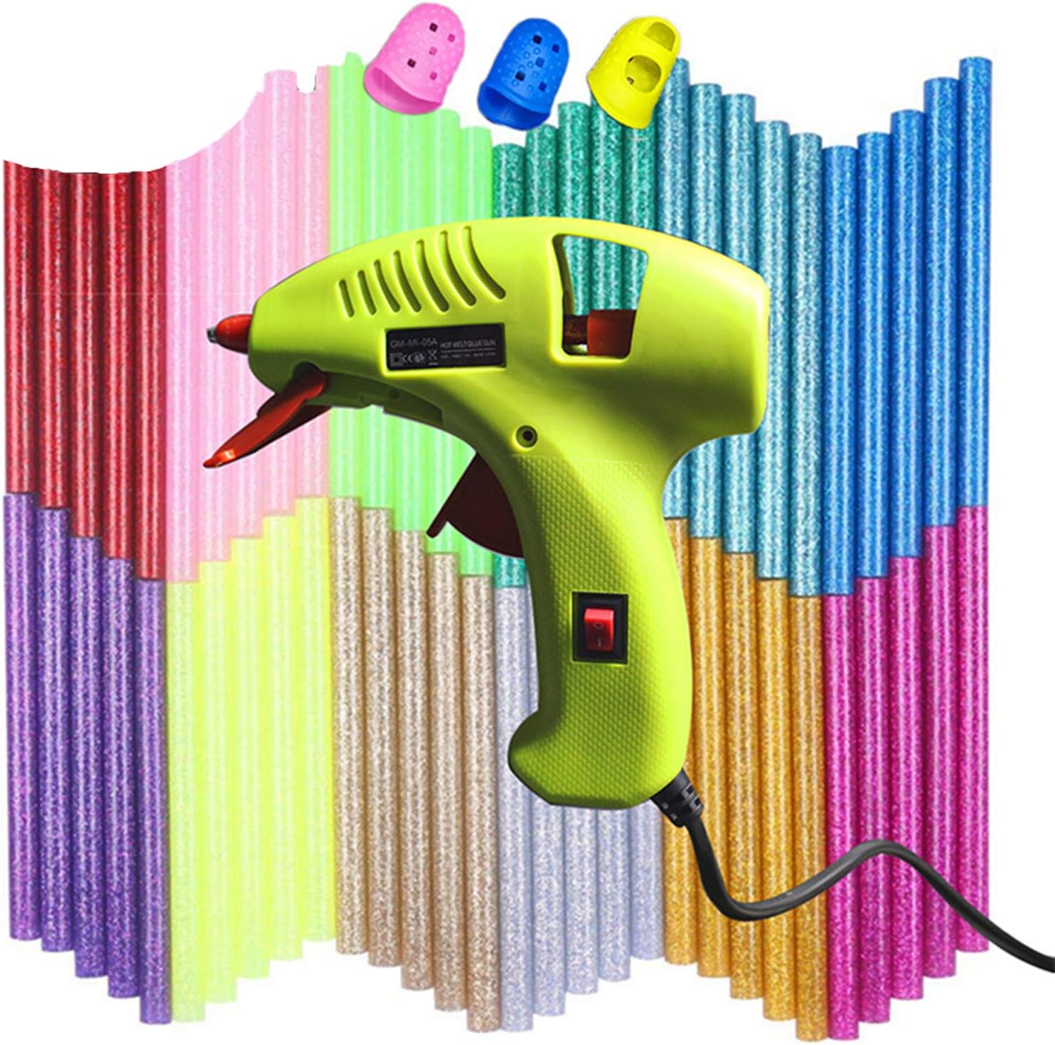 NEX&CO Kids Mini Hot Glue Gun with 60 Pack Colored Glue Sticks