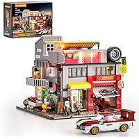 LUMIBRICKS Street MOD Garage Lighting Building Bricks Set - Street Fusion City Car Modification Shop Modular Building Collect