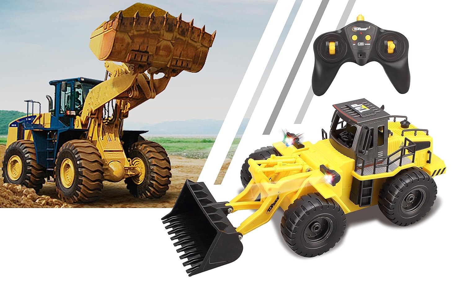 Top Race 6 Channel Full Functional Front Loader, RC Remote