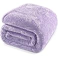 Whale Flotilla Lilac King Size Blanket for Bed, 300GSM Soft Warm Fleece Blanket, Decorative Thick Plush Fluffy Blankets for All Season, 90x104 Inch