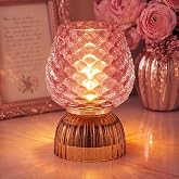 SisiHokai Small Battery Operated Lamp with Timer, Pinecone, Pink | Cordless, Glass, Tiny, Home Decor, Table, Shelf, Bedroom, Entryway, Kitchen, Bathroom, Birthday Gift for Women