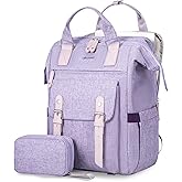 LOVEVOOK Laptop Backpack, Travel Bag with 17.3 inch Laptop Compartment, Water Resistant Teacher Nurse Doctor Work Bag, Anti-theft Daypack, Purple