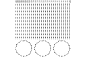 SUMERSHA 100Pcs Ball Bead Chains 4 Inch, Adjustable Metal Chains 2.4mm, with Connectors - Keychain, Dog Tag Chains for Jewelr