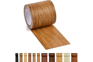 ECOHOMES Wood Grain Repair Tape - Self Adhesive Brown Wood Colored Tape for Furniture Repair | Peel & Stick Veneer Strips Trim, Woodgrain Duct Tape for Furniture, Vinyl Floor, Door Patch Kit (Wheat Maple)