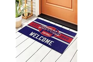 YUTIDO Buffalo Football Welcome Doormat, Non-Slip Rubber Backing Indoor Outdoor Rug, Decorative Floor Mat for Entrance, Kitchen, Patio, 18x30 Inch