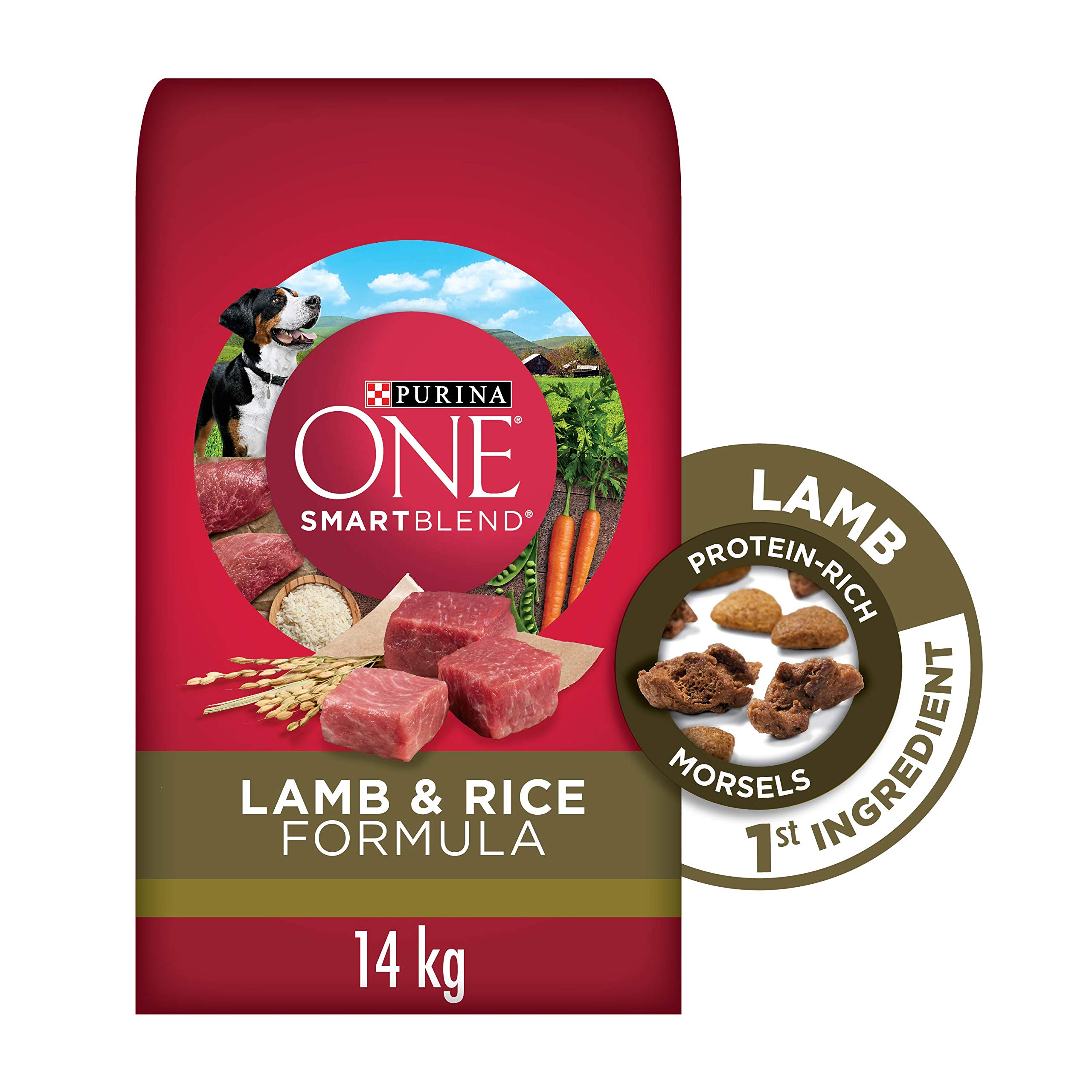 Purina ONE Smartblend Natural Dry Dog Food, Lamb & Rice 14 kg Best Deal