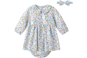 pureborn Baby Toddler Girl Dress with Bloomer Short and Long Sleeve Playwear Dress with Diaper Cover
