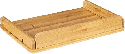 Navaris Clip-on Bedside Shelf Bamboo Bed Frame Table 38x26x11cm