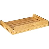 Navaris Bedside Shelf for Bed - Bamboo Nightstand for College Dorm Room, Loft Bed, Bunk Beds - Easy to Install Bed Frame Side Tray - Natural Finish