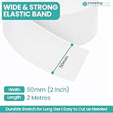Trimming Shop 50mm Wide Elastic Band White 2 Metres for Sewing Waistband view 2