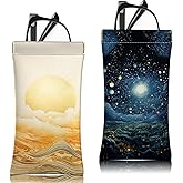 Zewurtuw 2 PCS Glasses Sunglasses Eyeglass Case Pouch Soft PU Leather with Cleaning Cloth Cute Aesthetic for Women Girls Men