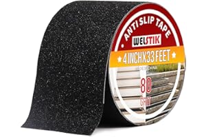 WELSTIK Anti Slip Traction Tape,Grip Tape, Friction,for Staircase Step Treads, Indoor, Outdoor (Black, 4" X 33')