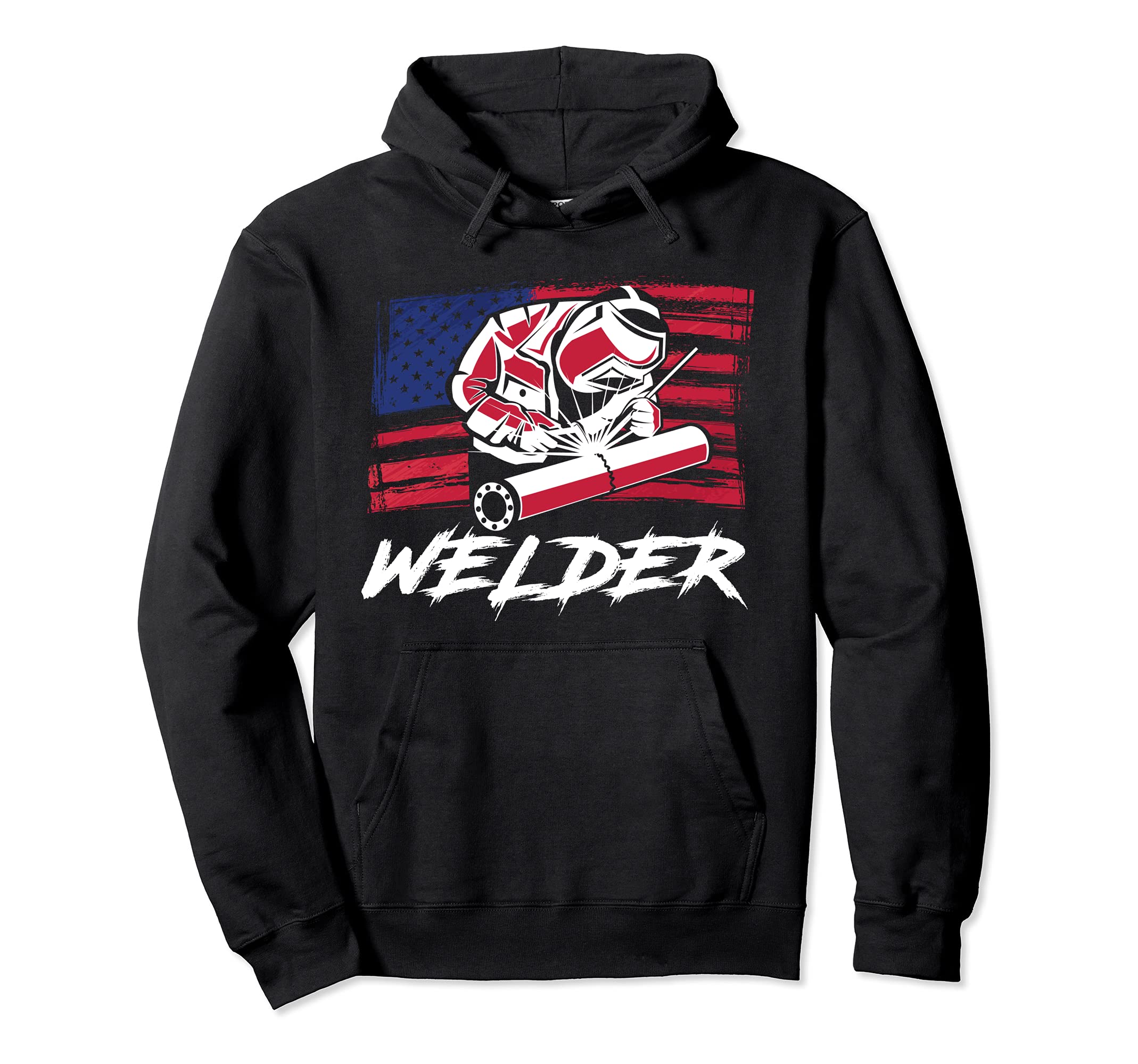 American Flag Welder Engineer Engineering Welding Pullover Hoodie