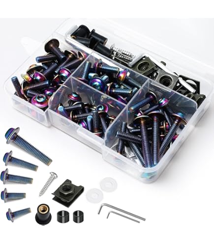 アクセサリー KID BK Complete Fairing Bolt Kit Body Screws Fit for Kawasaki