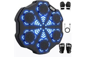 EPHESPORT Music Boxing Machine with Adult & Kids Gloves, Large Size Wall Mounted Electronic Bluetooth Punching Target for Adults | Teens | Kids, 9 Speed ＆ Modes, Fun Chrismas Gifrs for Family